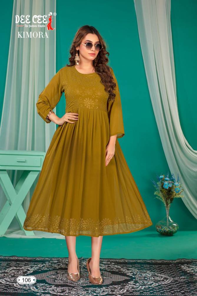 Kimora By Deecee Plain Designer Georgette Kurti Wholesale Market In Surat
